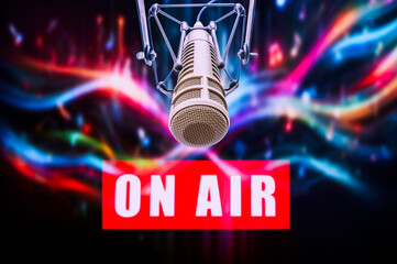 Professional microphone and on air sign