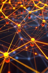 A futuristic depiction of a neural network for machine learning