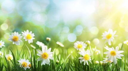 Abstract spring, summer grass meadow field. Beautiful fresh nature landscape environment.