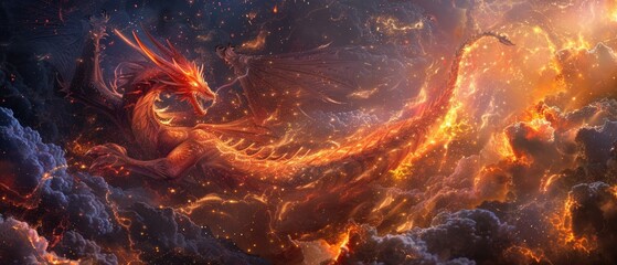 abstract background of a dragon in the style of galaxy nebulae, fantasy art, high quality wallpaper, frenetic explosion