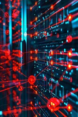 A high-tech image of a cybersecurity defense system