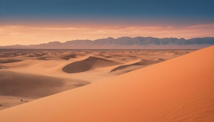 Fototapeta na wymiar A desert landscape with sand dunes and a sky paint upscaled_3