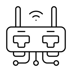 Router Icon With Thin Line Style