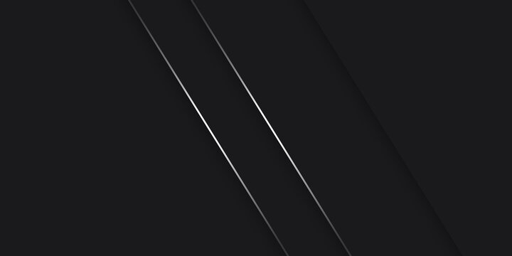 Abstract silver line banner on dark pattern design modern luxury futuristic background 