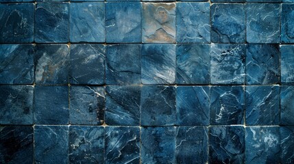 Top-down perspective of a blue stone tile floor, cool and calming for serene design projects,