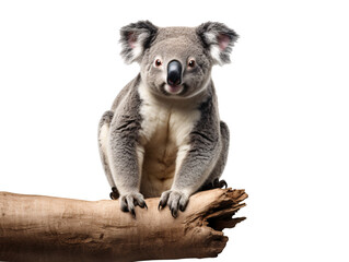 a koala bear on a log - Powered by Adobe