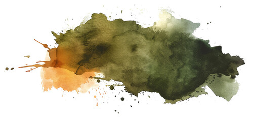 Obraz premium Bold olive green and burnt sienna strokes.