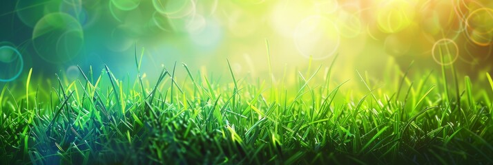 Obraz premium Abstract spring, summer grass meadow field. Beautiful fresh nature landscape environment