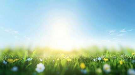 Obraz premium Abstract spring, summer grass meadow field. Beautiful fresh nature landscape environment