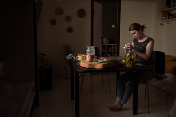 woman making food at home