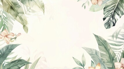 tropical leaves background with copy space