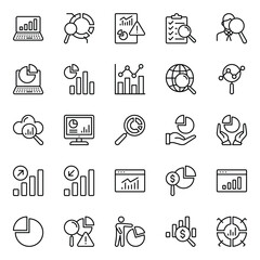 Outline icons set for Analysis.