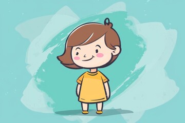 Naklejka premium Cartoon cute doodles of a character with a determined frown, showing their dedication to the task at hand, Generative AI