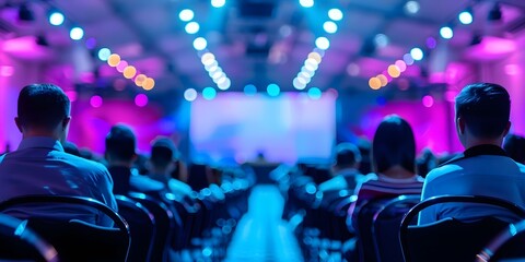 Blurry seminar room background with people attending business speech. Concept Blurry Background, Seminar Room, Business Speech, People Attending