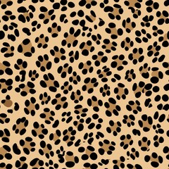Seamless pattern of elegant cheetah spots on a neutral background, Generative AI