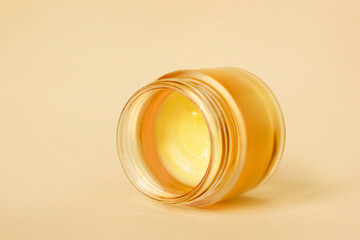 Yellow cosmetic jar