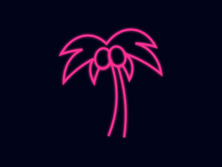 ヤシの木ネオンサイン：赤