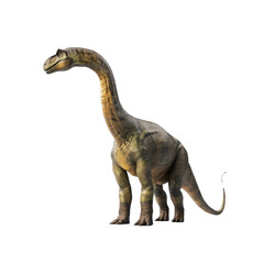 A large dinosaur is standing on a white background