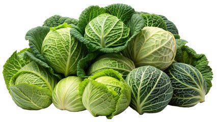 Fototapeta premium cluster of cabbage isolated on white background