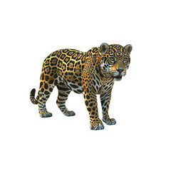 Obraz premium A jaguar is standing on a white background