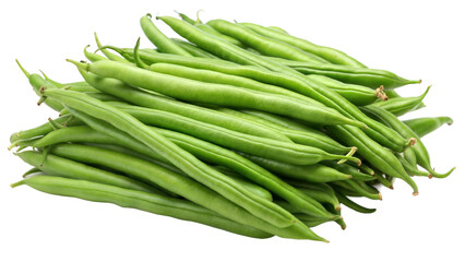 cluster of green beans isolated on white background