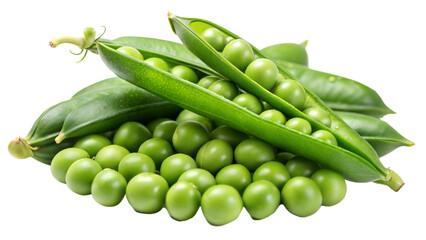 cluster of peas isolated on white background