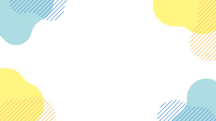 シェイプ　水色　黄色　フレーム　シンプル