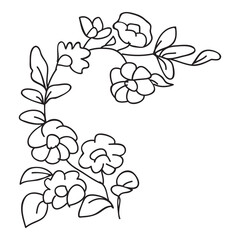 Festive Sakura isolated on white background. Oriental traditional, outline vector illustration. Japanese, Chinese, Korean  trendy design, Celebration Event Greeting card Party Invitation Poster Flyer