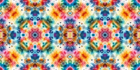 Kaleidoscope Swirl: A Psychedelic Watercolor Repeating Texture