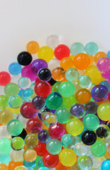 Scattered Water Balls On White Surface Texture Background