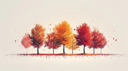 Obraz na płótnie Canvas Autumn Season, Autumn Background, Falling Leaves.