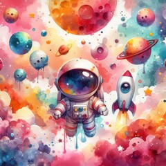 Astronaut Painting Dreams in the Cosmos