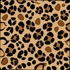 Fototapeta premium Seamless pattern of sleek leopard spots in earthy tones, Generative AI