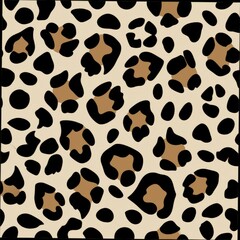 Seamless pattern of sleek leopard spots in earthy tones, Generative AI