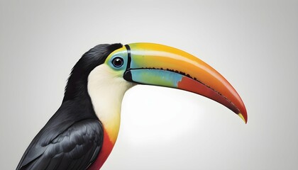 A vibrant icon of a toucan with a colorful beak upscaled_8