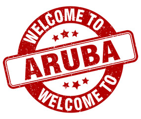 Welcome to Aruba stamp. Aruba round sign