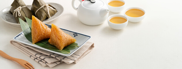 Zongzi, alkaline rice dumpling for Dragon Boat Festival food.