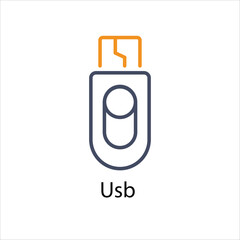 Usb Vector icon 