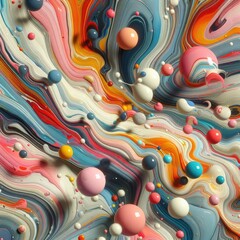 Marble Background Artwork in Oil Painting Style