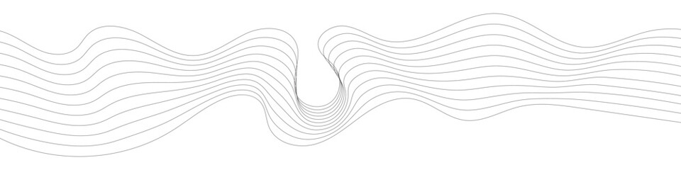 Abstract grey, white smooth element swoosh speed wave modern stream transparent background. Curve wave seamless pattern. Line art striped graphic template design.