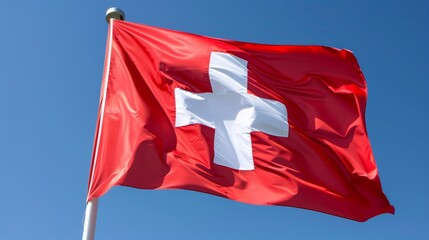 Swiss flag proudly displayed in diverse settings to celebrate national day in switzerland