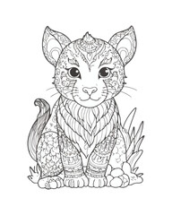 Animal Coloring Book Page  For Kids