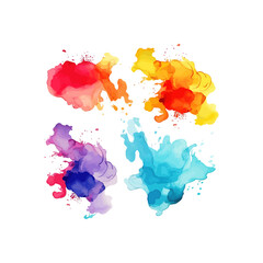 Abstract Colorful Watercolor Splashes on White. Vector illustration design.