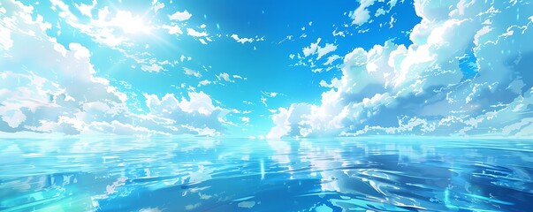 Background Illustration of Clear Blue Water Surface