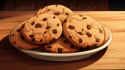 Hand drawn cartoon cookie illustration
