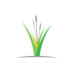 Grass logo vector template element and symbol