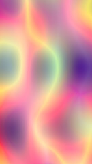 Abstract multicolor vertical background 8K 9:16 with glowing curves lines. Colorful summer gradient in light yellow, pastel green, orange, lilac, bright pink, purple colors. Liquid blur plasma texture