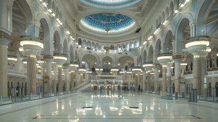 Masjidil Haram Mecca interior architecture : Generative AI