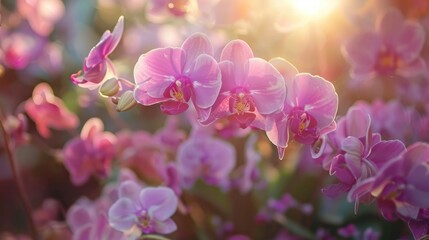 Light purple orchids bloom plants