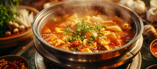 Chinese hot pot bubbling